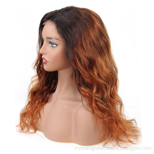 4x4 Ombre Brazilian Body Wave Closure Wig 180Lace Front Human Hair Wigs Remy Lace Frontal Wig 1B/4/27 1B/4/30 Ombre Human Hair